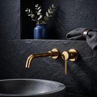 Grifería Lavamanos Pared Oro