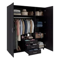 Closet Luciano 177x150x48 Rta Chocolate Oscuro