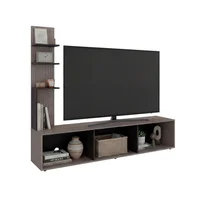 Centro de Entretenimiento 65" Canarias 161x190x40 Gris Chocolate Oscuro