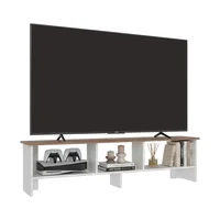 Mesa Rack de Tv 65" Belga 41x160x31 Rta Blanco Mader Natural