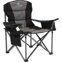 Silla Plegable de Camping Acero Reforzado Reposabrazos Acolchados Alpha Camp