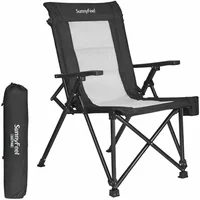 Silla Plegable de Camping Aluminio Respaldo Alto Ergonómica Sunnyfeel