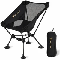 Silla de Camping Plegable Negro Dorado MOON LENCE Ultraligera para Senderismo