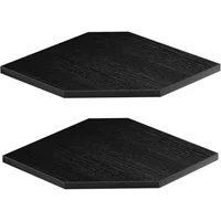 Repisa flotante de madera esquinera geométrica de 2 niveles negro 42.4x33.8x2.5 cm JJL
