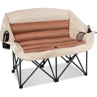 Silla Plegable de Camping Doble Acero Acolchada con Portavasos Colorsoul