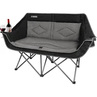 Silla Plegable de Camping Doble Acero Acolchada con Portavasos Camphill