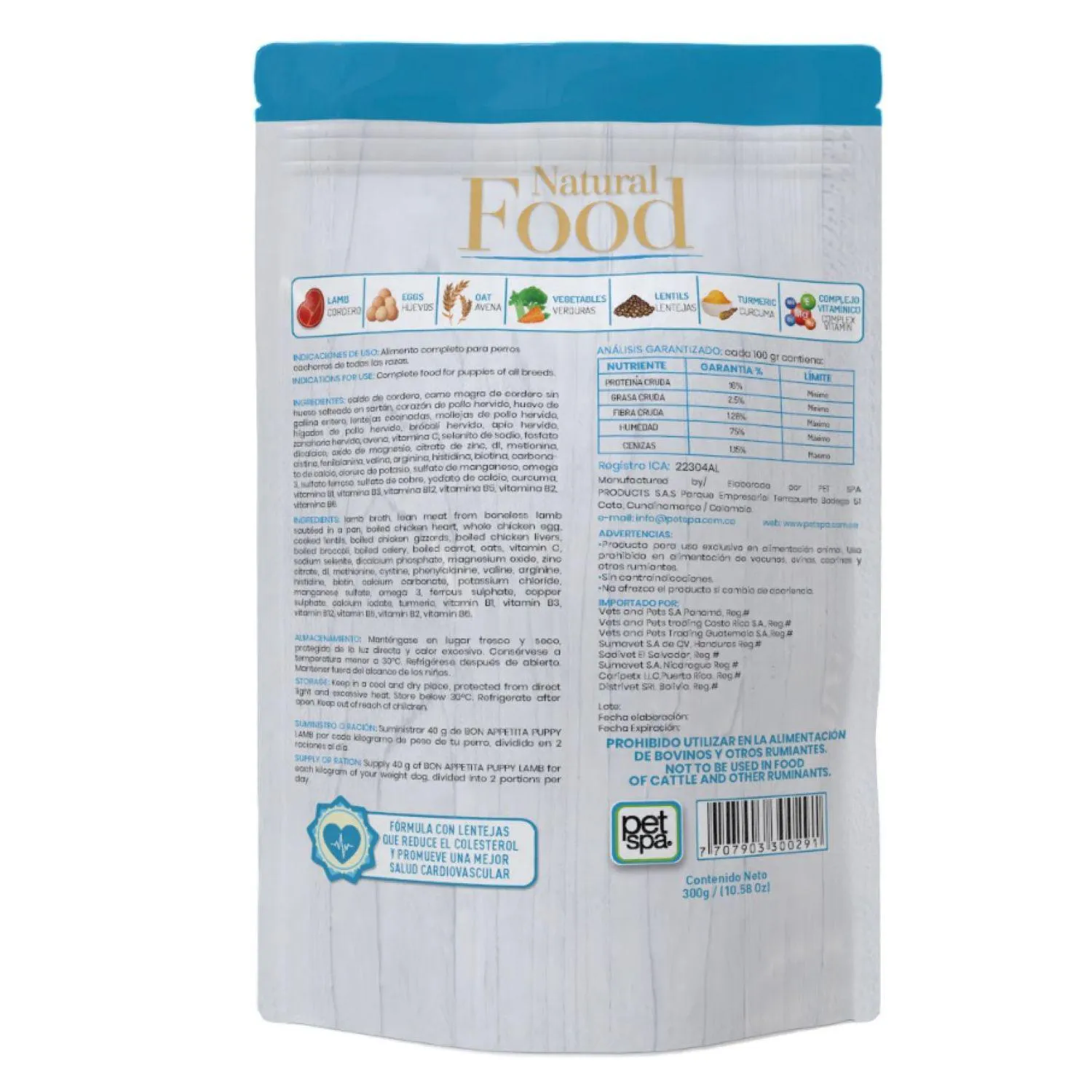 Comida Húmeda Para Perro Bon Appetita Cachorro Cordero 300 G