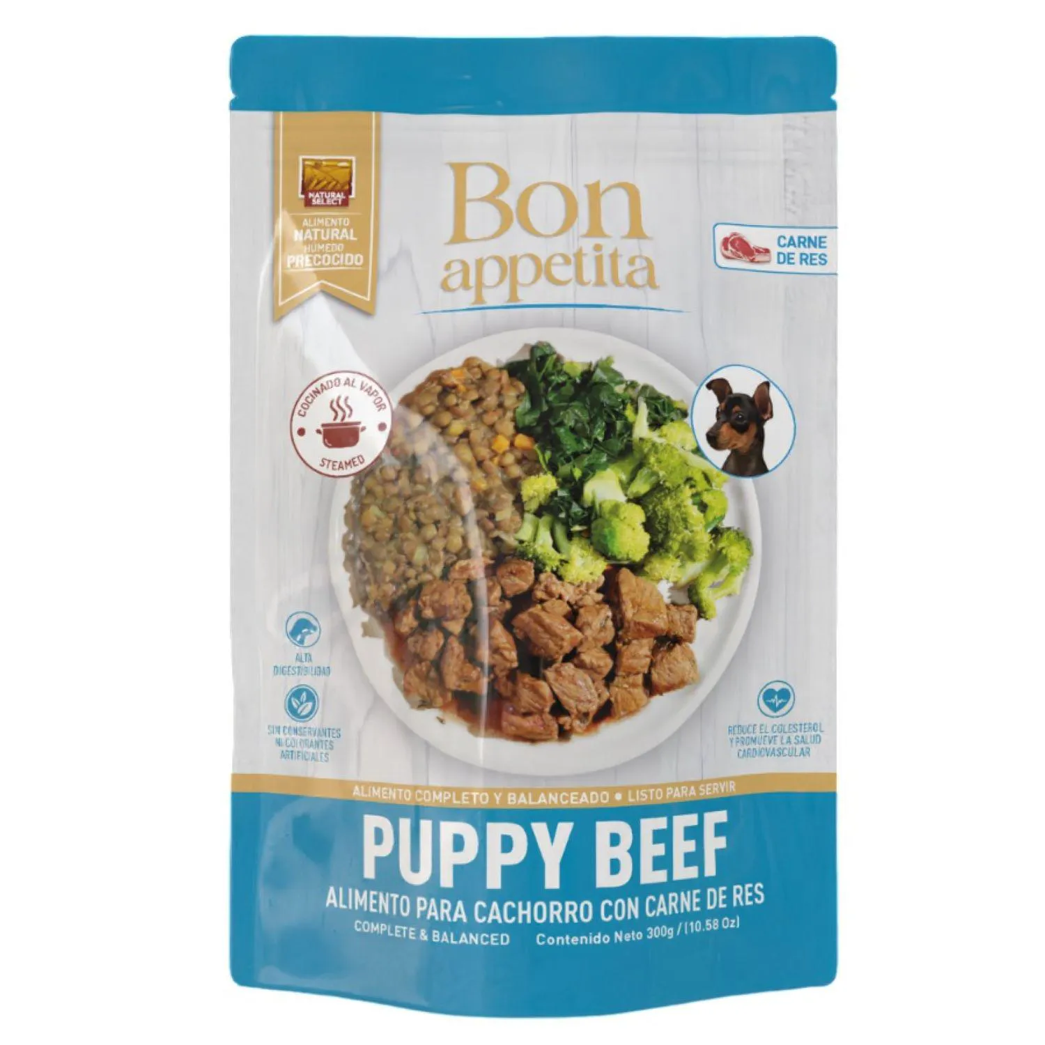Comida Húmeda Para Perro Bon Appetita Cachorro Res 300 G