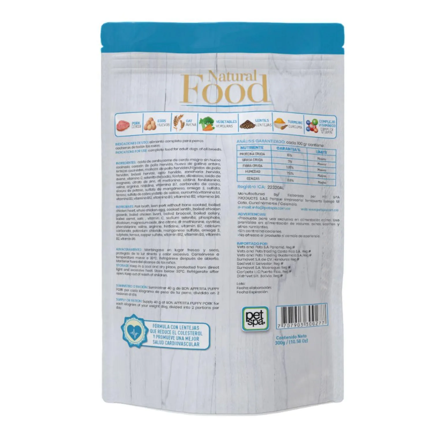 Comida Húmeda Para Perro Bon Appetita Cachorro Cerdo 300 G