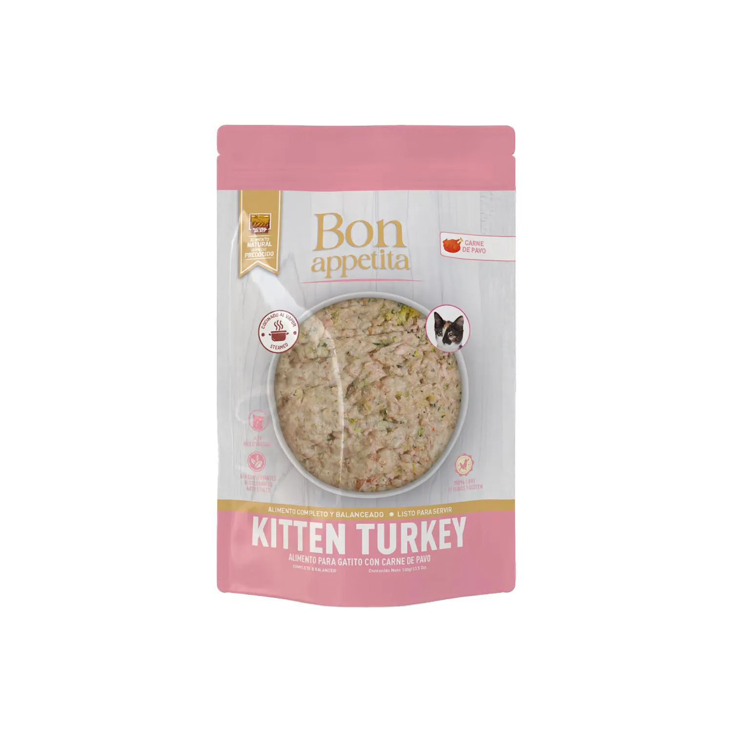 Alimento Húmedo Para Gato Bon Appetita Cachorro Pavo 100 G