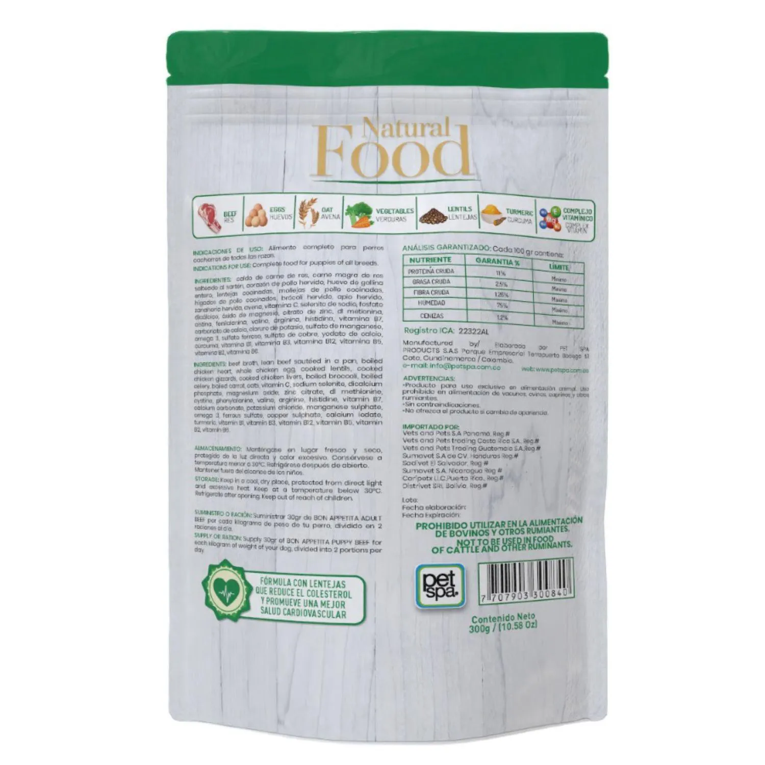 Comida Húmeda Para Perro Bon Appetita Adulto Res 300 G