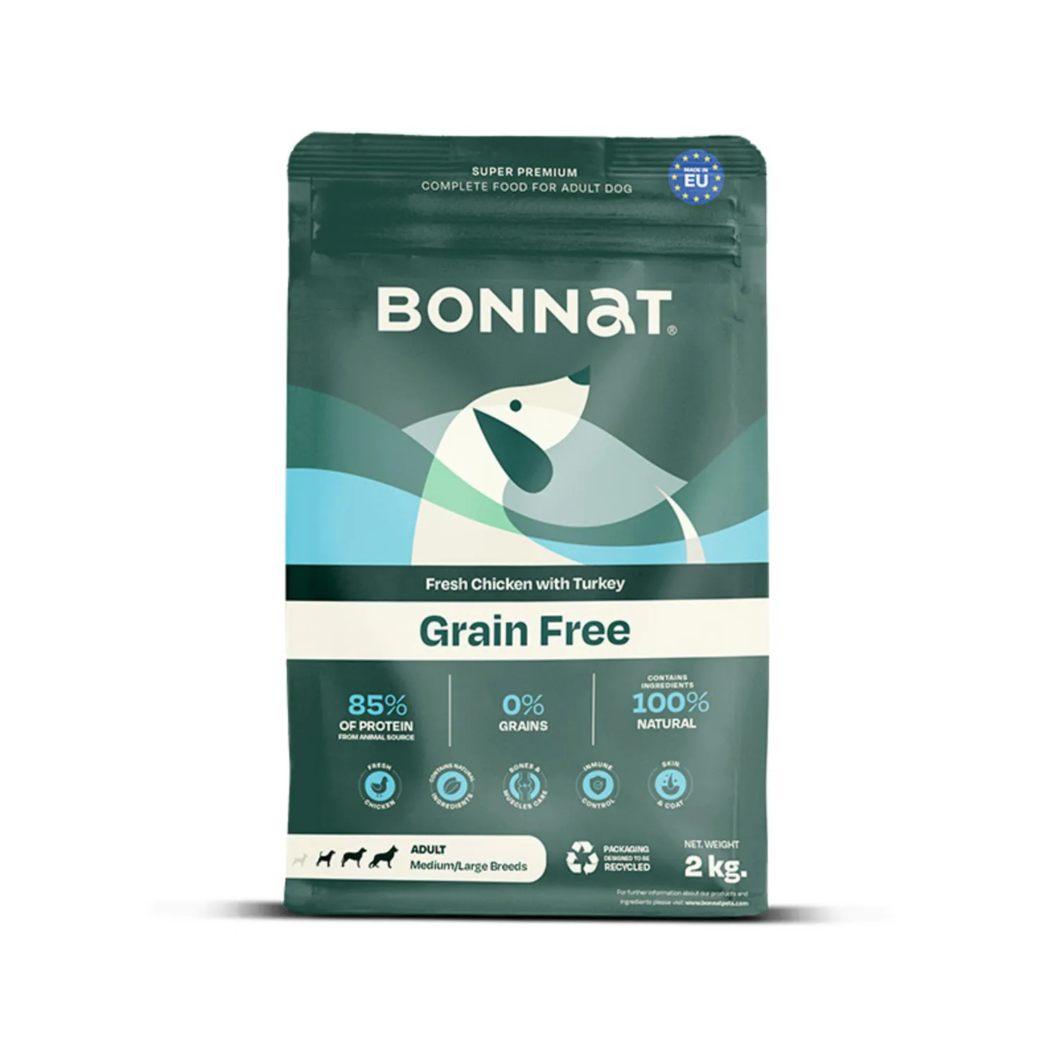 Comida Seca Para Perro Bonnat Grain Free Canine Adulto M/L Breeds 2 Kg