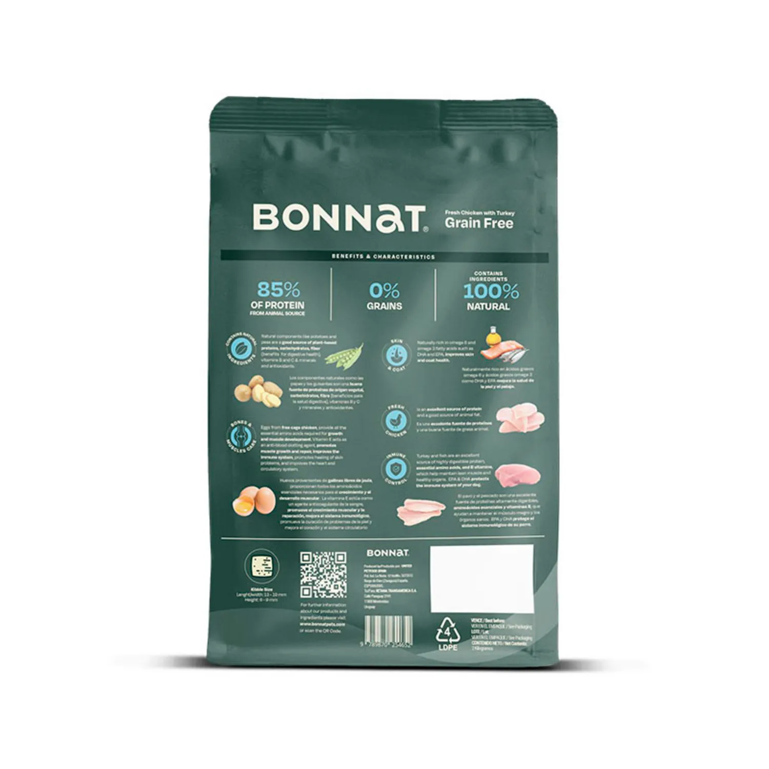 Comida Seca Para Perro Bonnat Grain Free Canine Adulto M/L Breeds 2 Kg 3