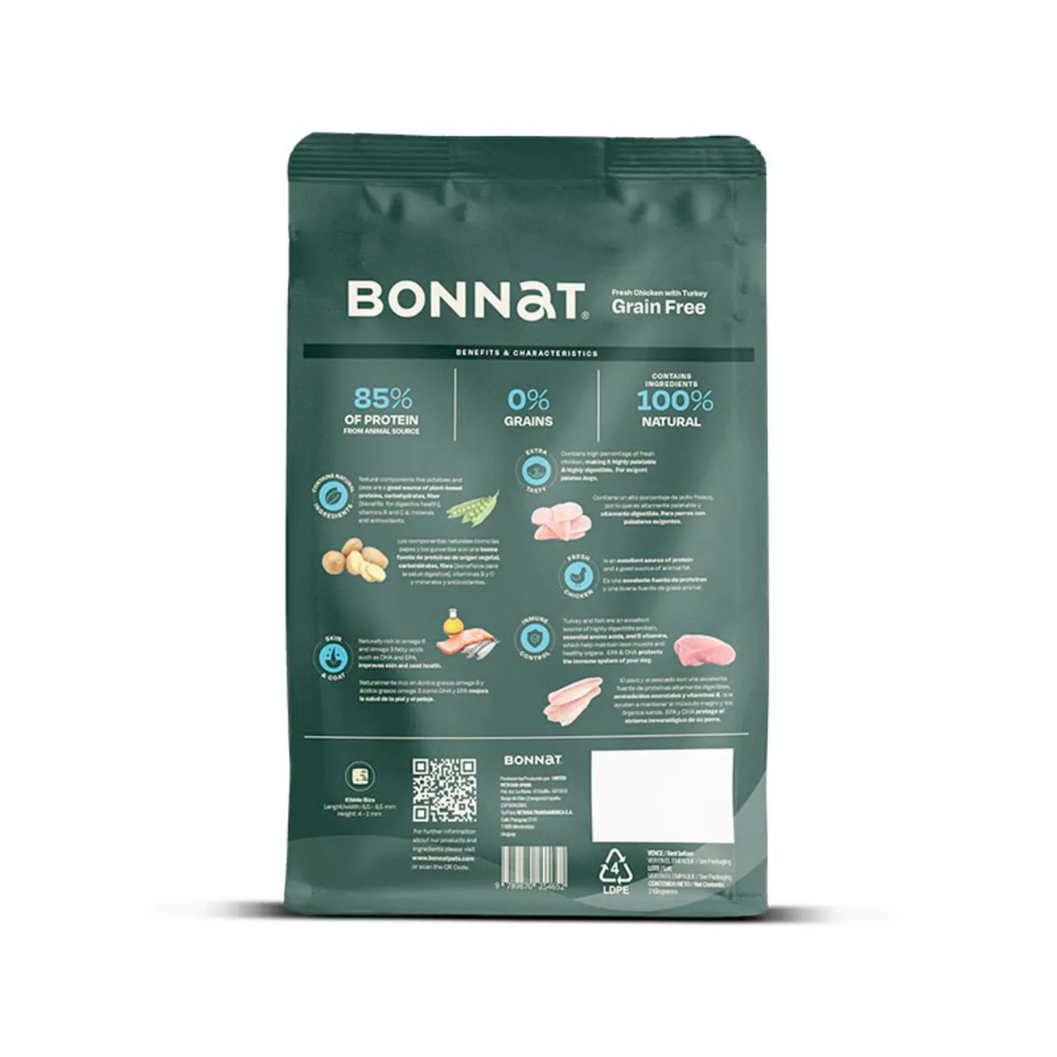 Comida Seca Para Perro Bonnat Grain Free Canine Adulto Small Breeds 2 Kg 3