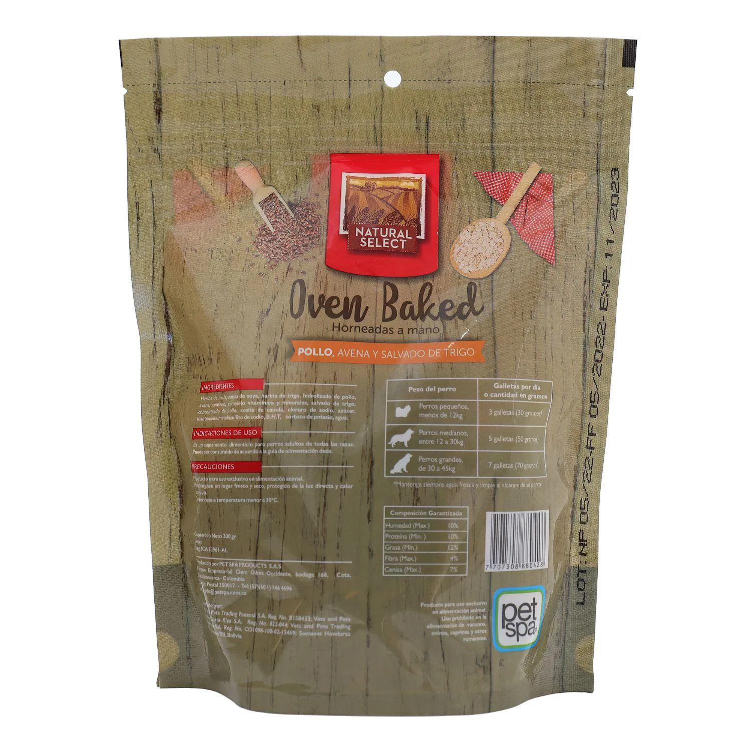 Snack Natural Select Dog Biscuit Sabor a Pollo x 200 Gr