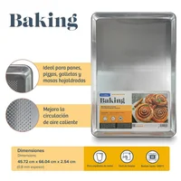 Bandeja hornear aluminio Microperf 45x66x0.8mm Espesor Pza