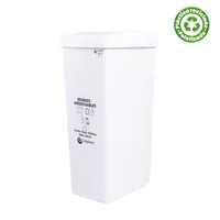 Papelera Plástica Plana de 55 Lt Blanca Colplast