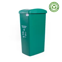 Papelera Plástica Plana de 55 Lt Verde Colplast