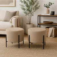 Set x 2und Puff Dubai 40x40x40cm Beigepatas Metálicas