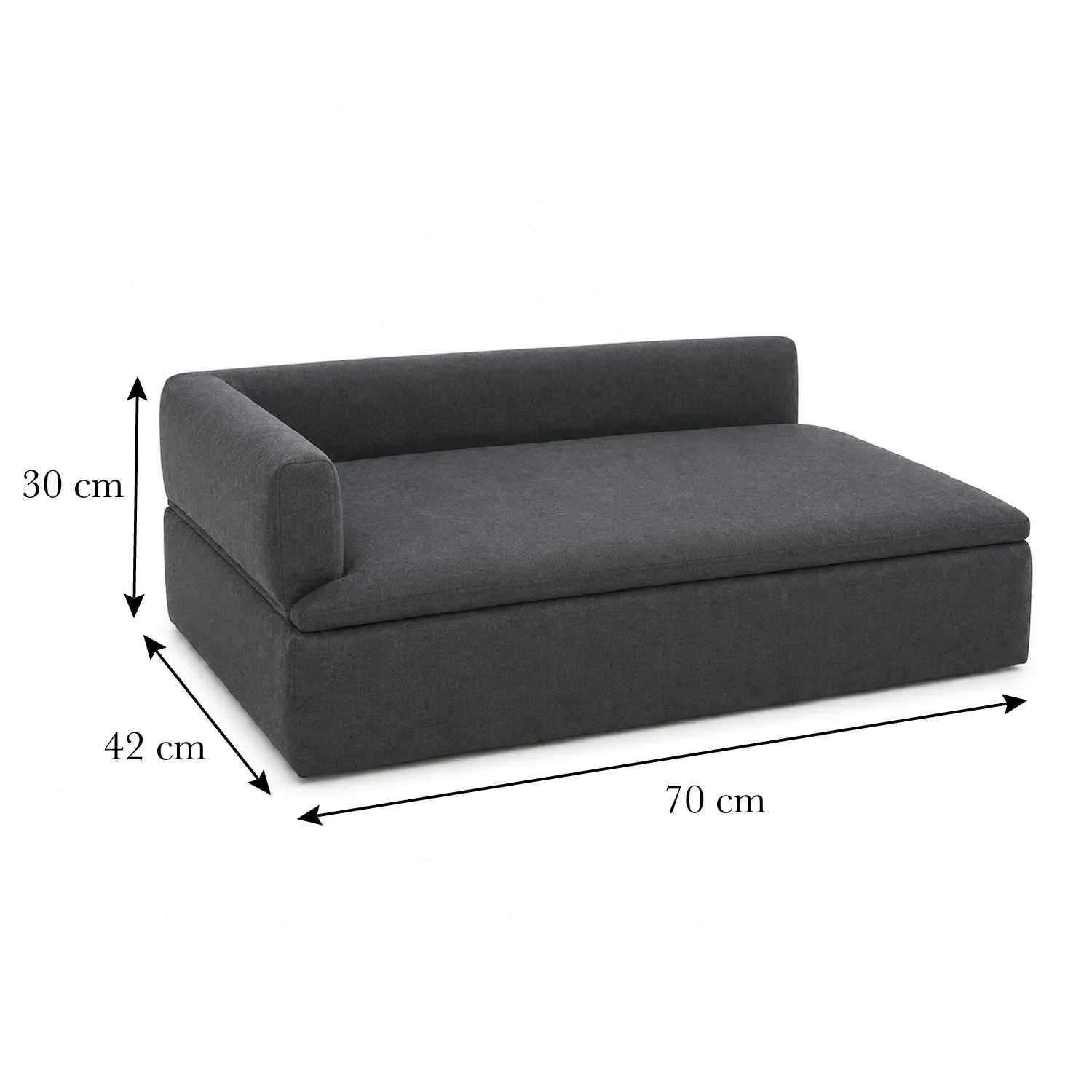 Sofá Baúl Pet Hasta 30kg 30x70x42cm Gris 7