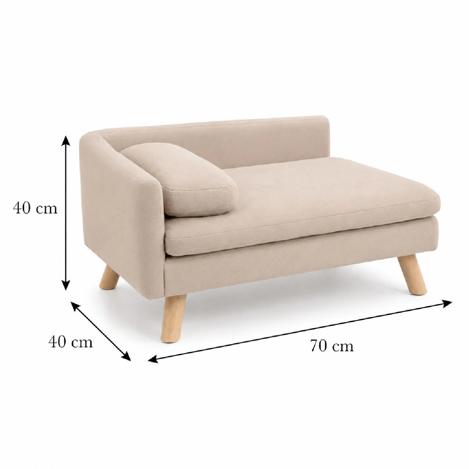 Sofá Social Pet Hasta 15kg 40x70x40cm Beige 5