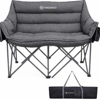 Silla Plegable de Camping Doble Acero Acolchada Extra Grande Fundango
