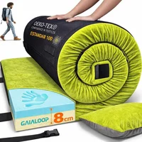 Colchoneta para Camping Twin Verde Aguacate Gaialoop Espuma Viscoelastica Enrollable