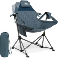 Silla Plegable de Camping Acero Tipo Hamaca Acolchada con Portavasos Timber Ridge