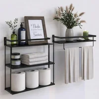 Repisa flotante de madera negro 40 x 14,5 x 41,9 cm RICHER HOUSE