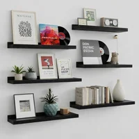 Repisa flotante de madera de ingeniería negro 40,6 x 14 x 4,1 cm Fun Memories