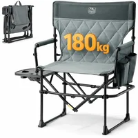 Silla Director de Camping Acero con Mesa Lateral y Portavasos Timber Ridge