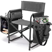 Silla Camping Director Aluminio Plegable con Mesa y Nevera Picnic Time