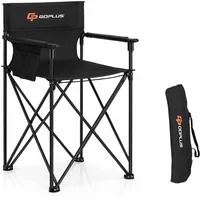 Silla Camping Director Hierro Plegable Alta con Bolsa Costway