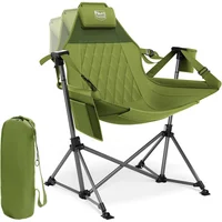Silla Plegable de Camping Acero Tipo Hamaca Acolchada con Portavasos Timber Ridge