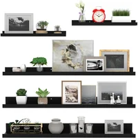 Repisa flotante de madera de ingeniería negro 19,2 x 91,4 x 97,5 cm Giftgarden
