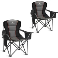 Silla Plegable de Camping Acero Acolchada con Refrigerador y Portavasos Set x2 Alpha Camp