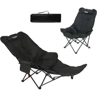Silla Camping Acero Plegable Reclinable 2 en 1 con Reposapiés Portátil Generic
