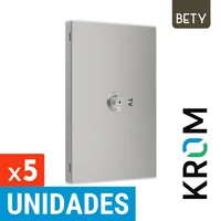 Toma TV Coaxial Color Silver Serie Bety Krom Set X 5 Unidades