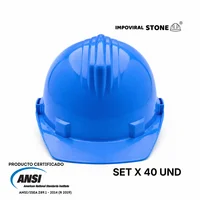 Casco Dieléctrico Stone Tipo 1 Ratchet Azul Certificado Set X 40 Unidades