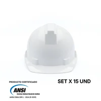 Casco Dielectrico Stone Tipo 1 Cremallera Blanco Certificado Set X 15 Unidades