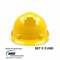 Casco Dielectrico Stone Tipo 1 Cremallera Amarillo Certificado Set X 3 Unidades