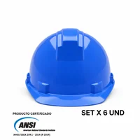 Casco Dieléctrico Stone Tipo 1 Cremallera Azul Certificado Set X 6 Unidades