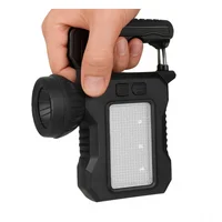 Linterna Luces Blanca. Azul y Roja Sos Recargable Usbc y Solar. Portátil