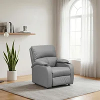 Silla Reclinable Amber Estatica Cuero Sintetico Gris
