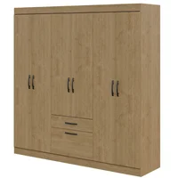 Closet Armario Nova 6 puertas 1 cajón y 1 Zapatera Color Ccastaño