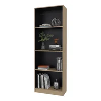 Estante Home E-m1 180x62x29 Rta Madera Natural Chocolate Oscuro