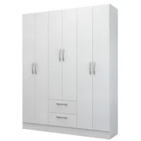 Closet Armario Essence 6 puertas y 2 cajones Color Blanco