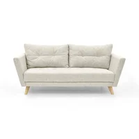 Sofá Grecia 84x192x85 Con Apoyabrazos Tela Taupe