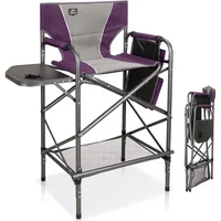 Silla Plegable de Director para Maquillaje en Acero Alta con Mesa LANMOUNTAIN