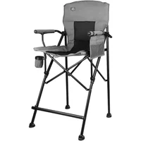 Silla Plegable de Director para Exterior en Acero Alta con Portavasos LANMOUNTAIN